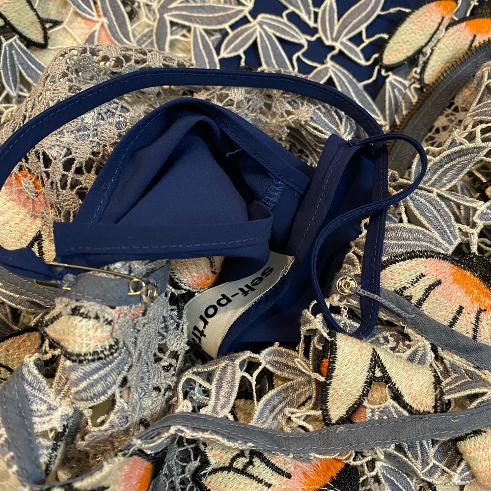 Self-Portrait Dove Grey Patchwork Mini Dress In U… - image 8